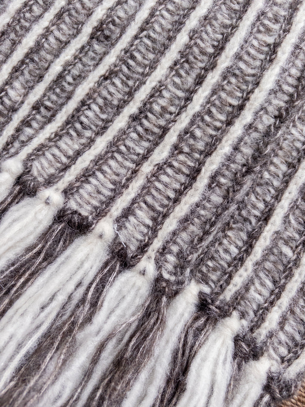 Alpaca Two-Tone Scarf - Charcoal/Cream