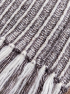 Alpaca Two-Tone Scarf - Charcoal/Cream