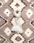 Alpaca Aran Knit Scarf - Cream