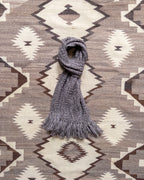 Alpaca Aran Knit Scarf - Charcoal