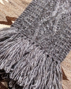 Alpaca Aran Knit Scarf - Charcoal
