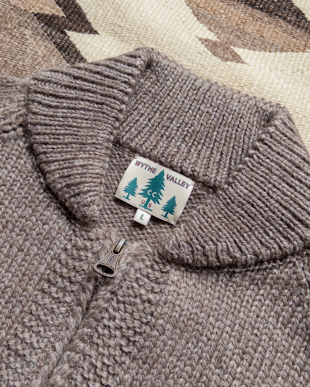 Zip Shawl Cardigan - Taupe