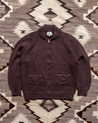 Zip Shawl Cardigan - Brown