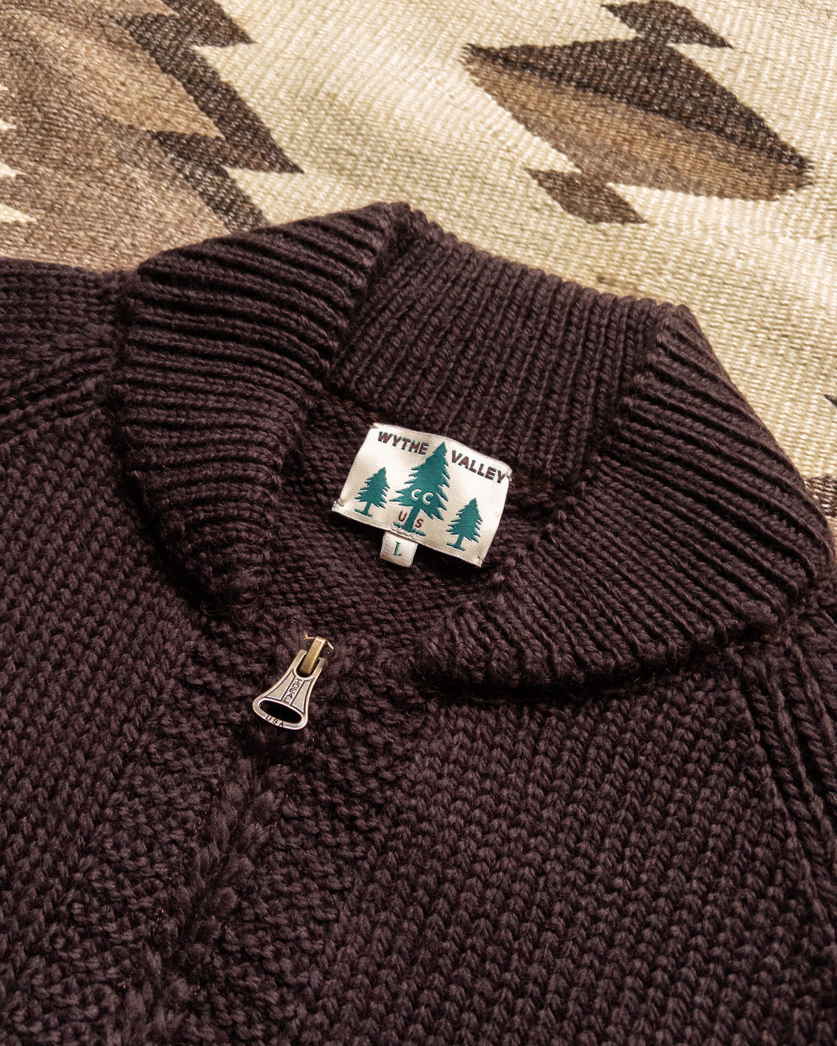 Zip Shawl Cardigan - Brown