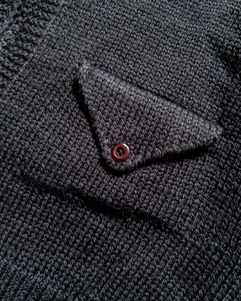 Zip Shawl Cardigan - Black