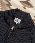 Zip Shawl Cardigan - Black