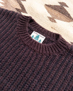 Two-Tone Crewneck Sweater - Brown/Black