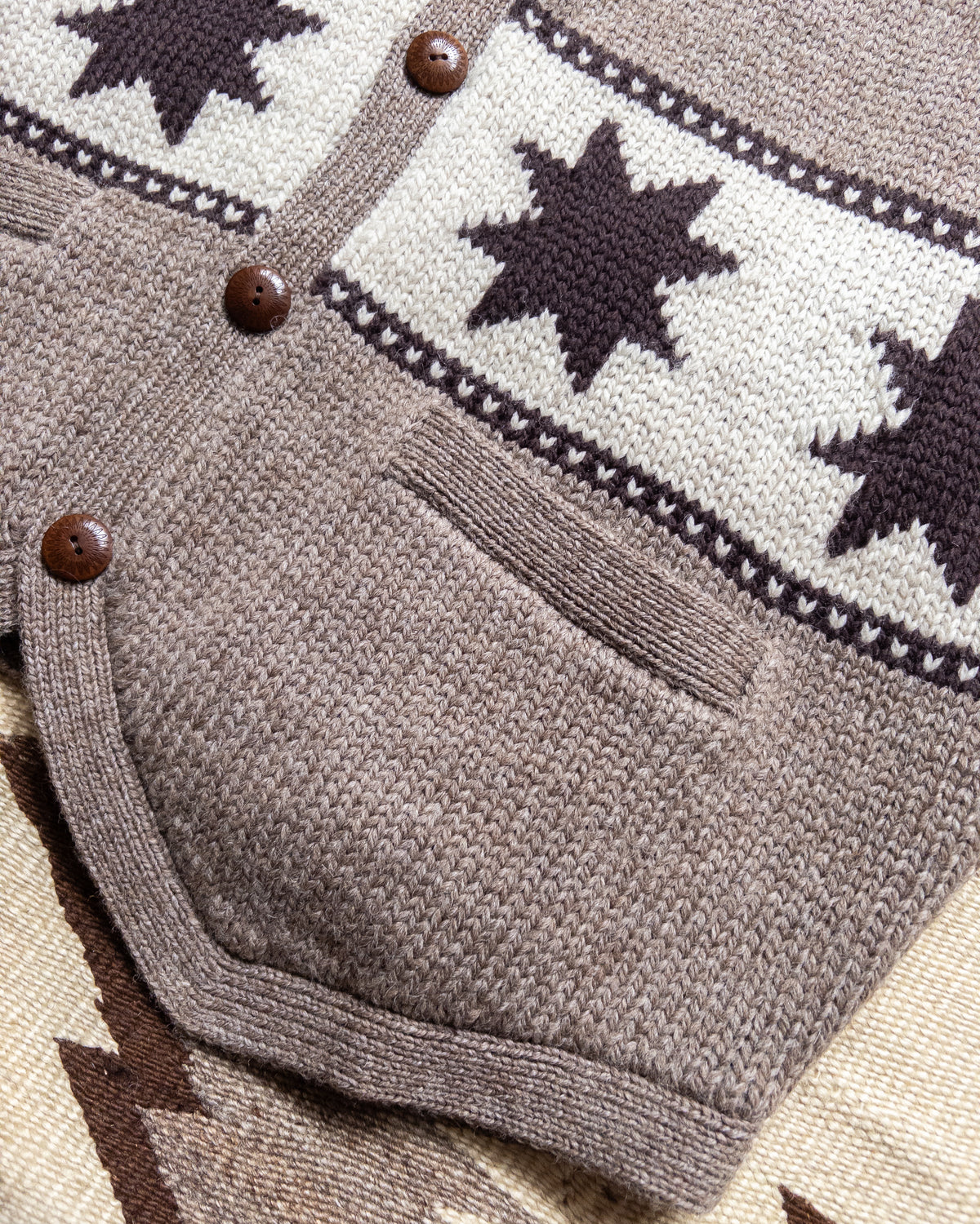Highland Wool Valero Sweater Vest - Taupe/Cream