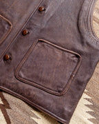 Leather Vest - Brown