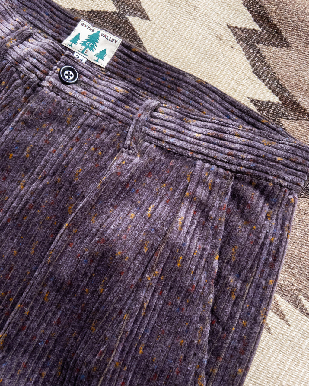 Donegal Corduroy Pleated Chino - Amethyst