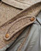 Raglan Overcoat - Tan/Cream Alpaca Twill Tweed