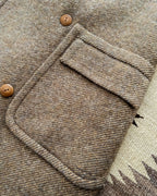 Polo Coat - Olive/Cream Alpaca Twill Tweed