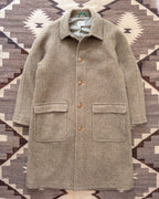 Raglan Overcoat - Olive/Cream Alpaca Twill Tweed