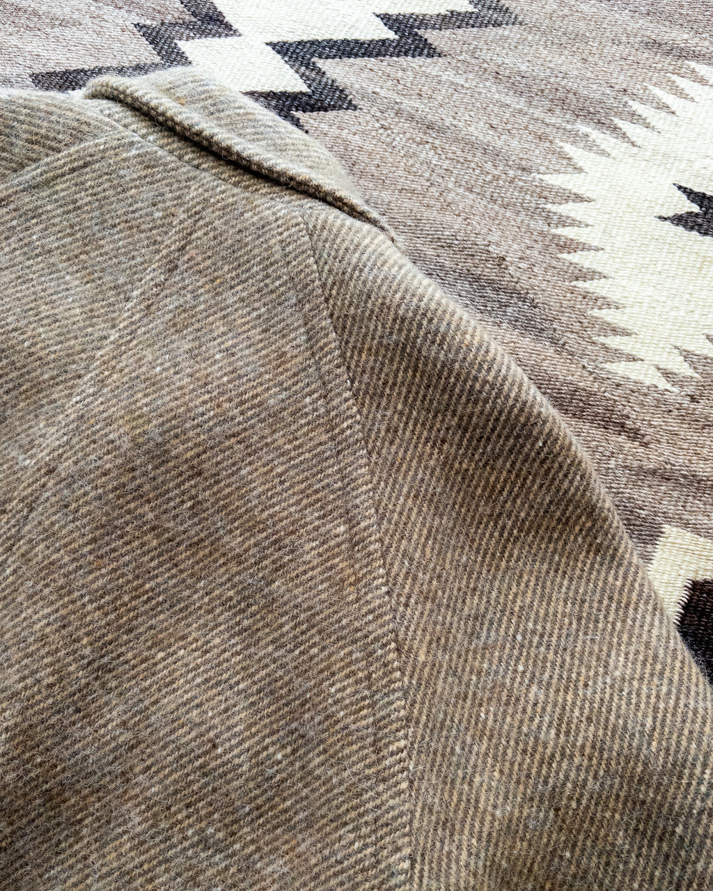 Raglan Overcoat - Olive/Cream Alpaca Twill Tweed