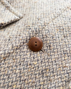 Raglan Overcoat - Warm Grey/Cream Broken Twill Tweed