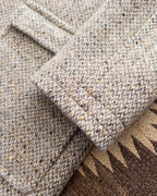 Raglan Overcoat - Warm Grey/Cream Broken Twill Tweed