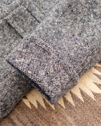 Polo Coat - Black/Cream Slub Donegal Tweed