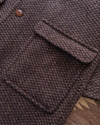 Raglan Overcoat - Grey/Brown Barleycorn Tweed