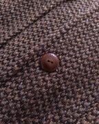 Raglan Overcoat - Grey/Brown Barleycorn Tweed