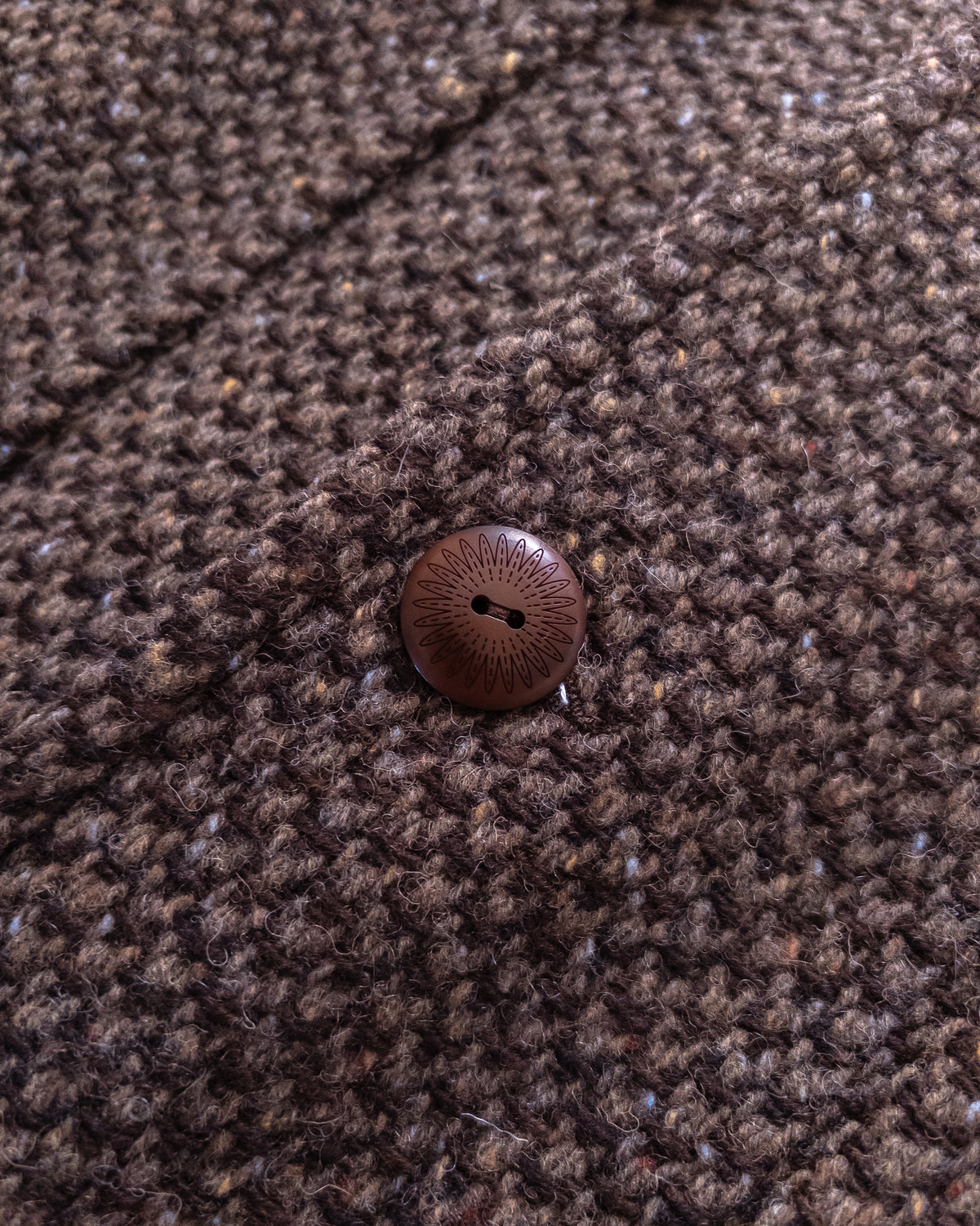 Raglan Overcoat - Grey/Brown Barleycorn Tweed