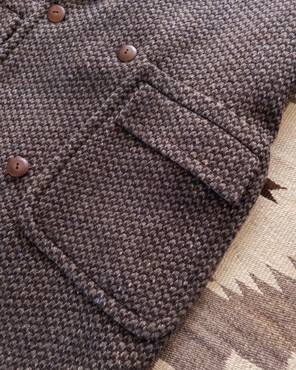 Polo Coat - Grey/Brown Barleycorn Tweed