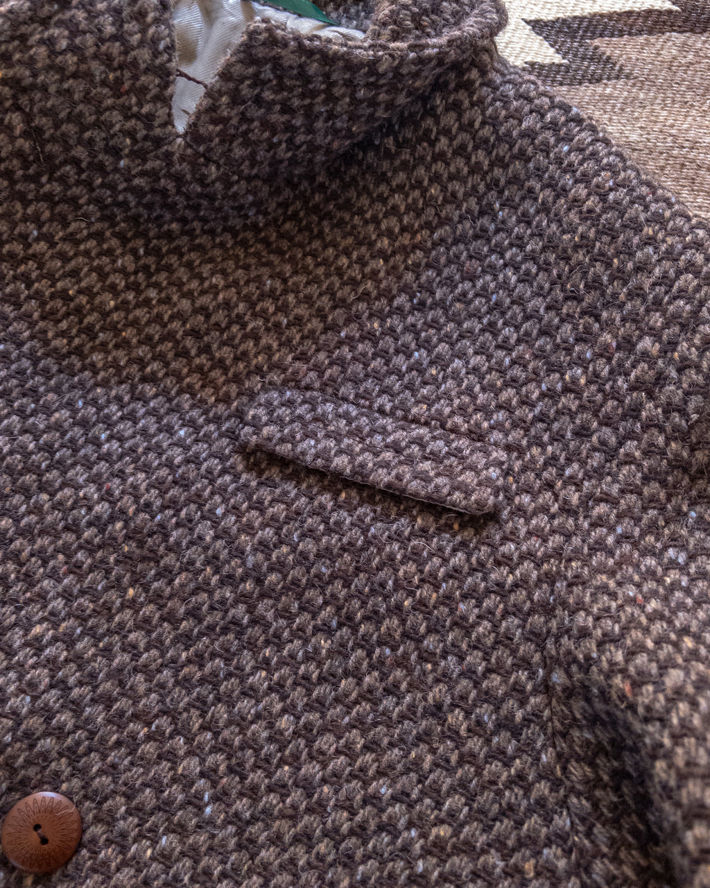 Polo Coat - Grey/Brown Barleycorn Tweed