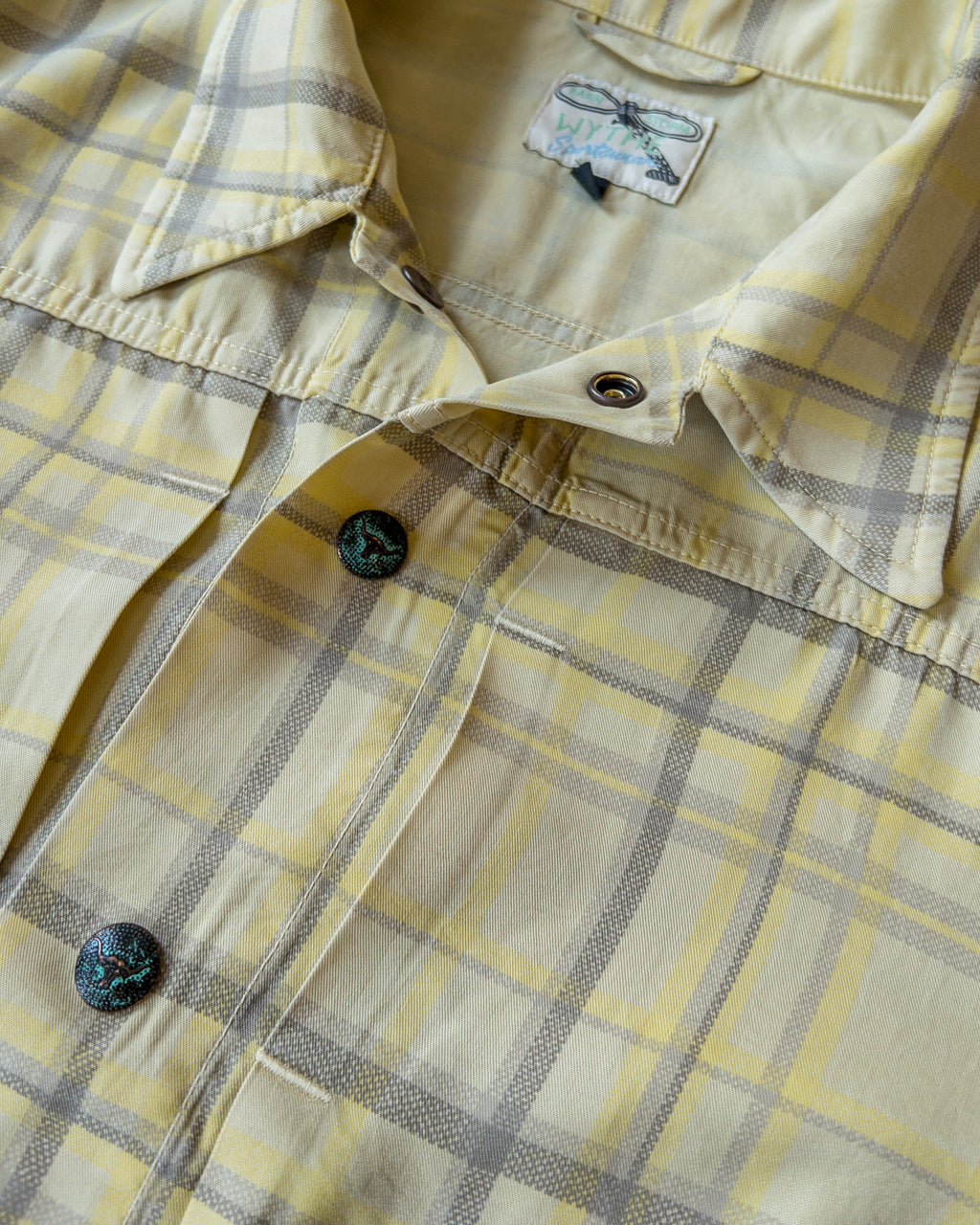 Printed Corral Plaid Tencel Ranch Jacket - Sunflower