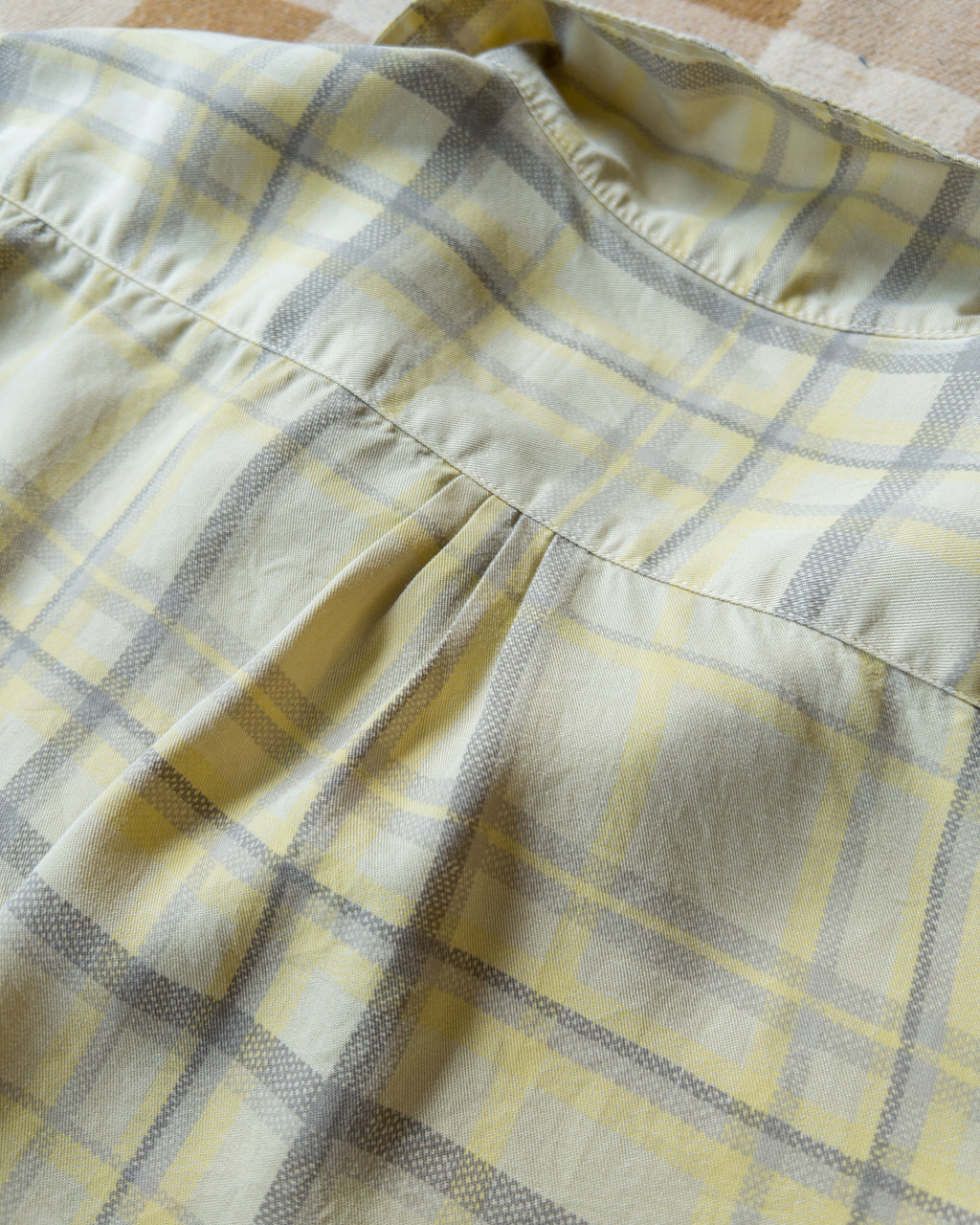 Printed Corral Plaid Tencel Patio Shirt - Sunflower