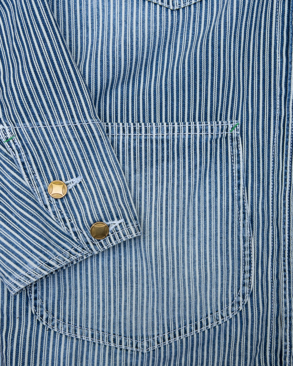 Liberty Stripe Barn Jacket - Washed Indigo