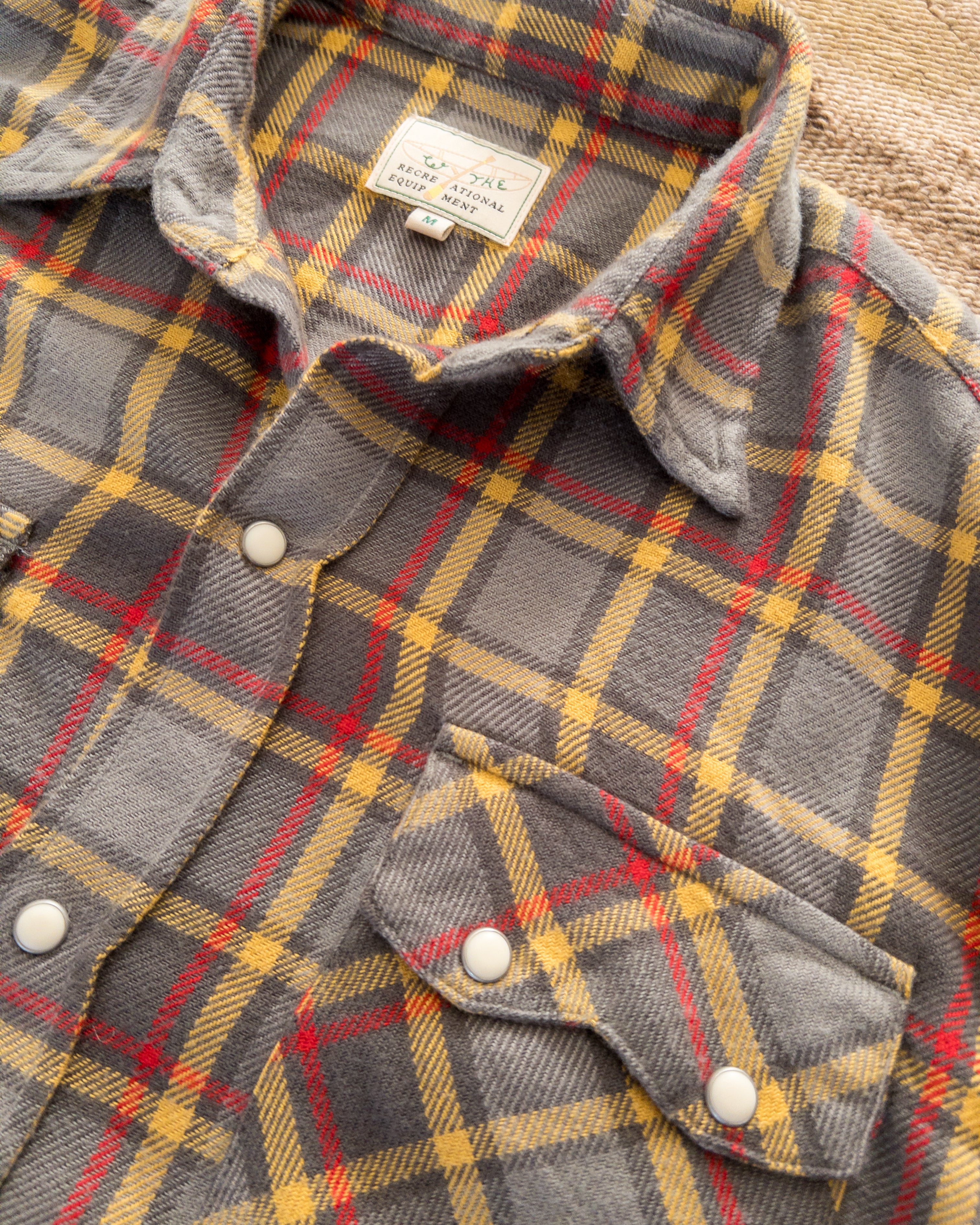Washed Flannel Pearlsnap Shirt - Dusk Plaid