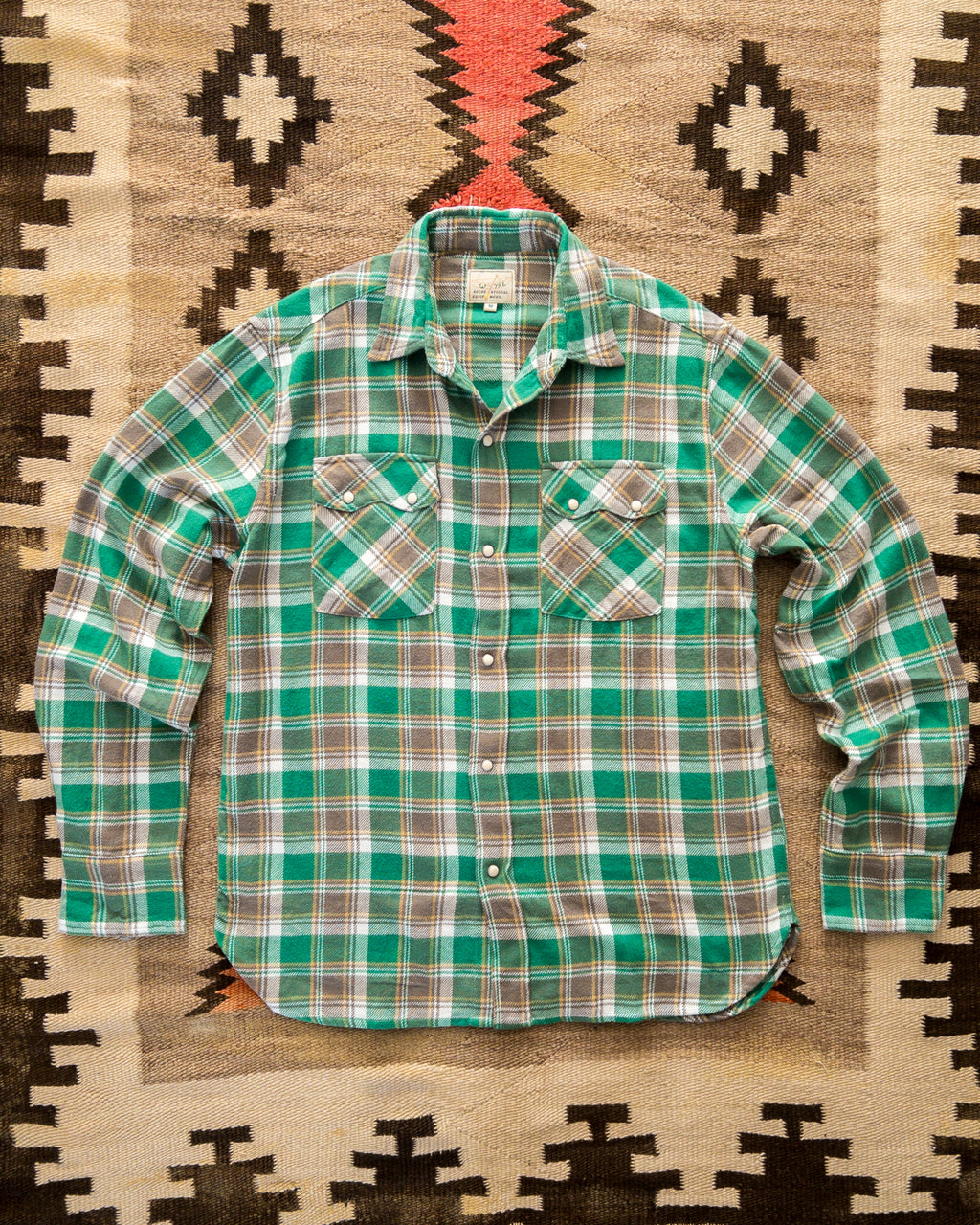 Washed Flannel Pearlsnap Shirt - Spring Pastures