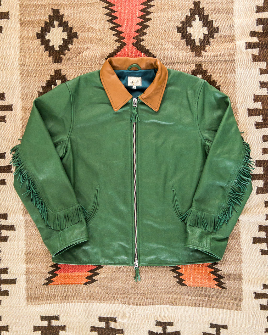 Mustang Fringe Leather Jacket - Green
