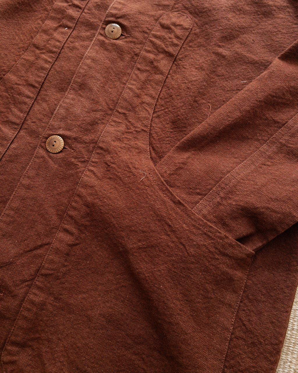 Rustic Plainweave Hunting Jacket - Chocolate Brown