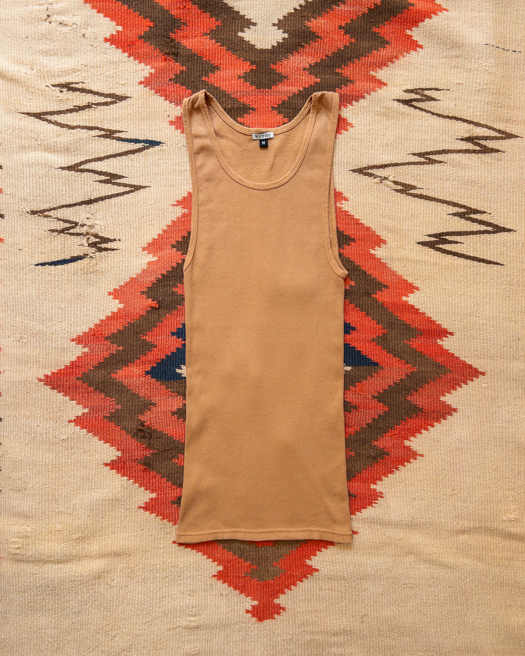 Tubular Cotton Ribbed Tank Top - Apricot - USA