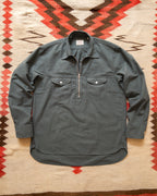 Aertex Half-Zip Shirt - Faded Black
