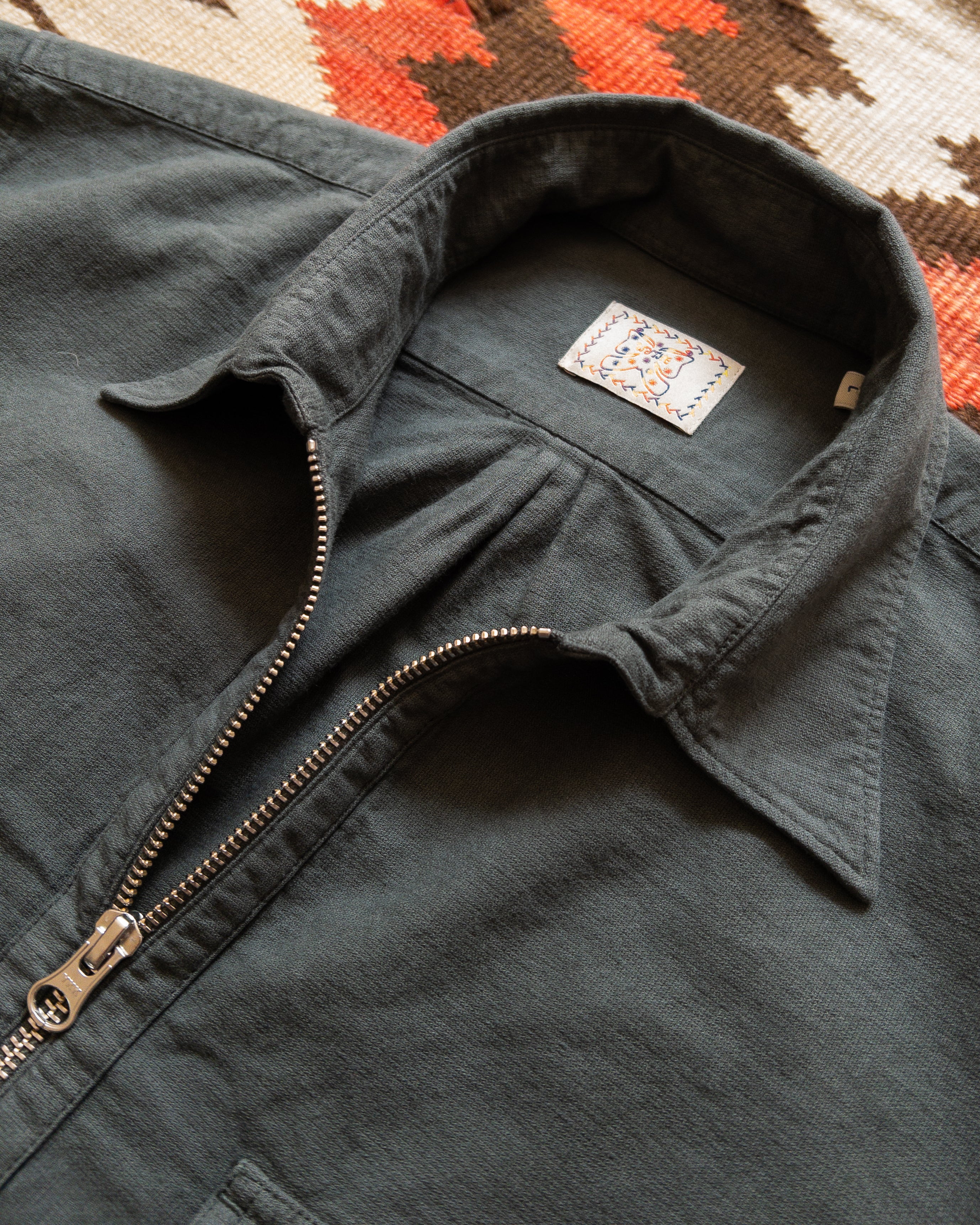 Aertex Half-Zip Shirt - Faded Black