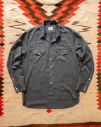 Tencel Gabardine Pearlsnap Shirt - Faded Black