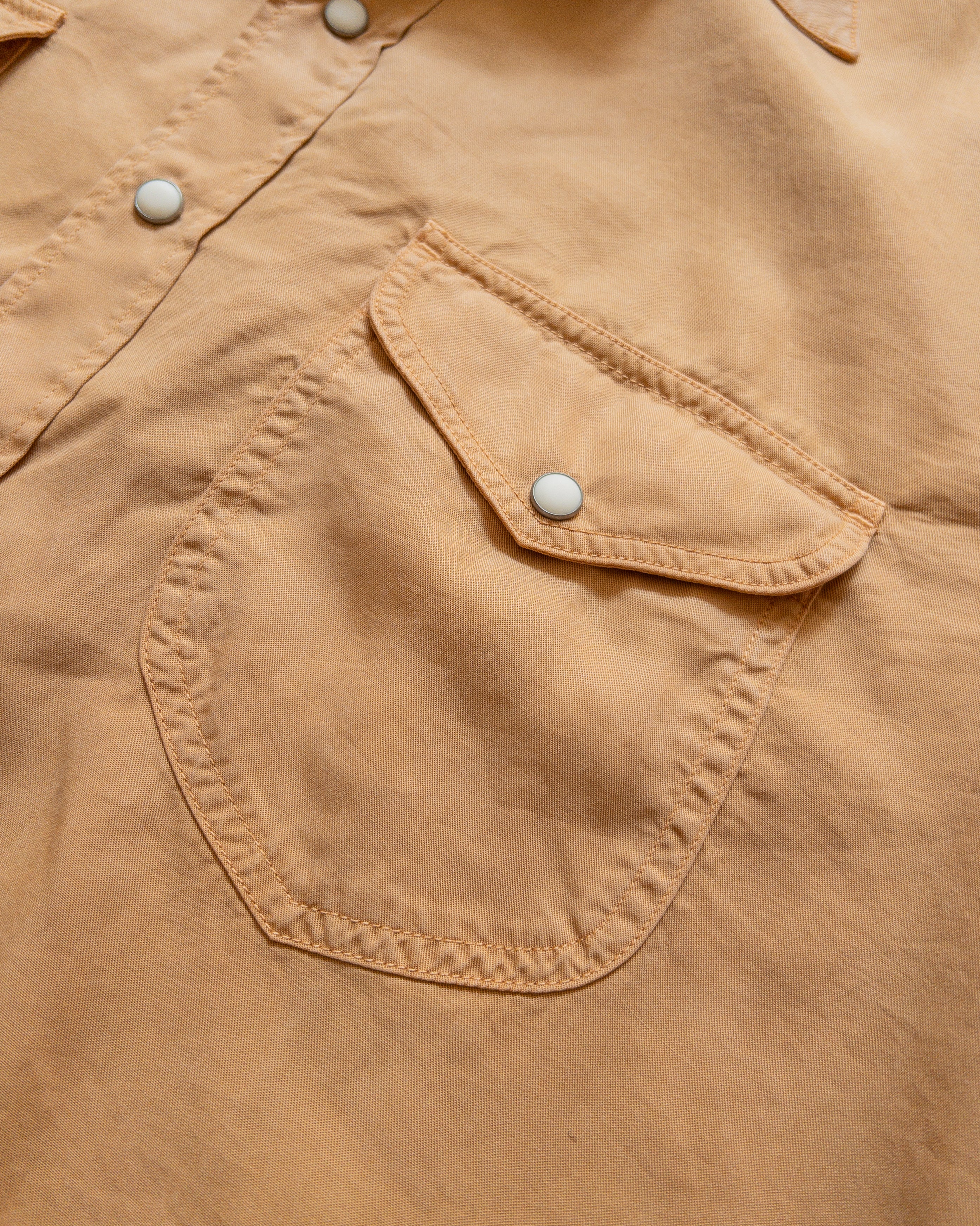 Tencel Gabardine Pearlsnap Shirt - Apricot