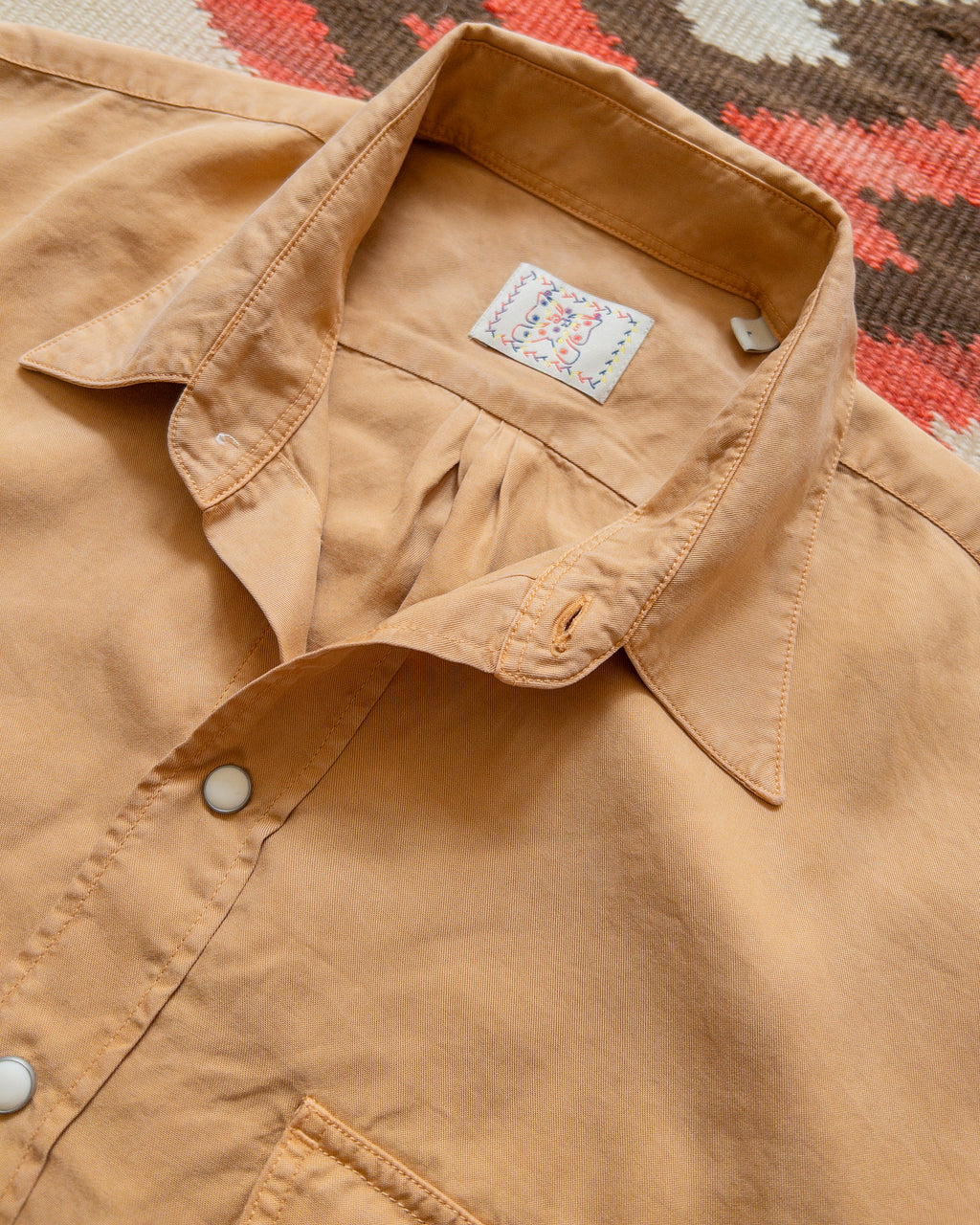 Tencel Gabardine Pearlsnap Shirt - Apricot