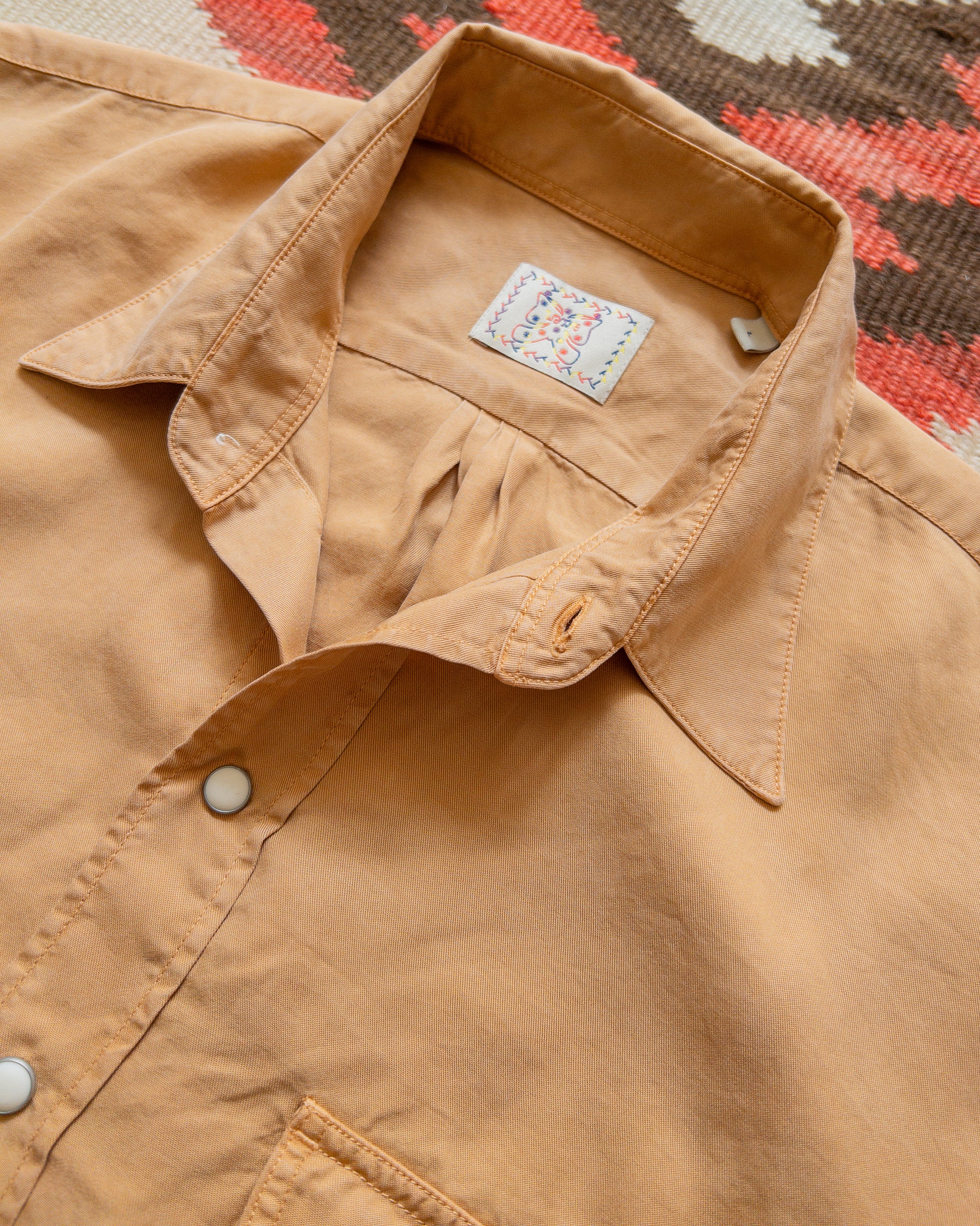 Tencel Gabardine Pearlsnap Shirt - Apricot