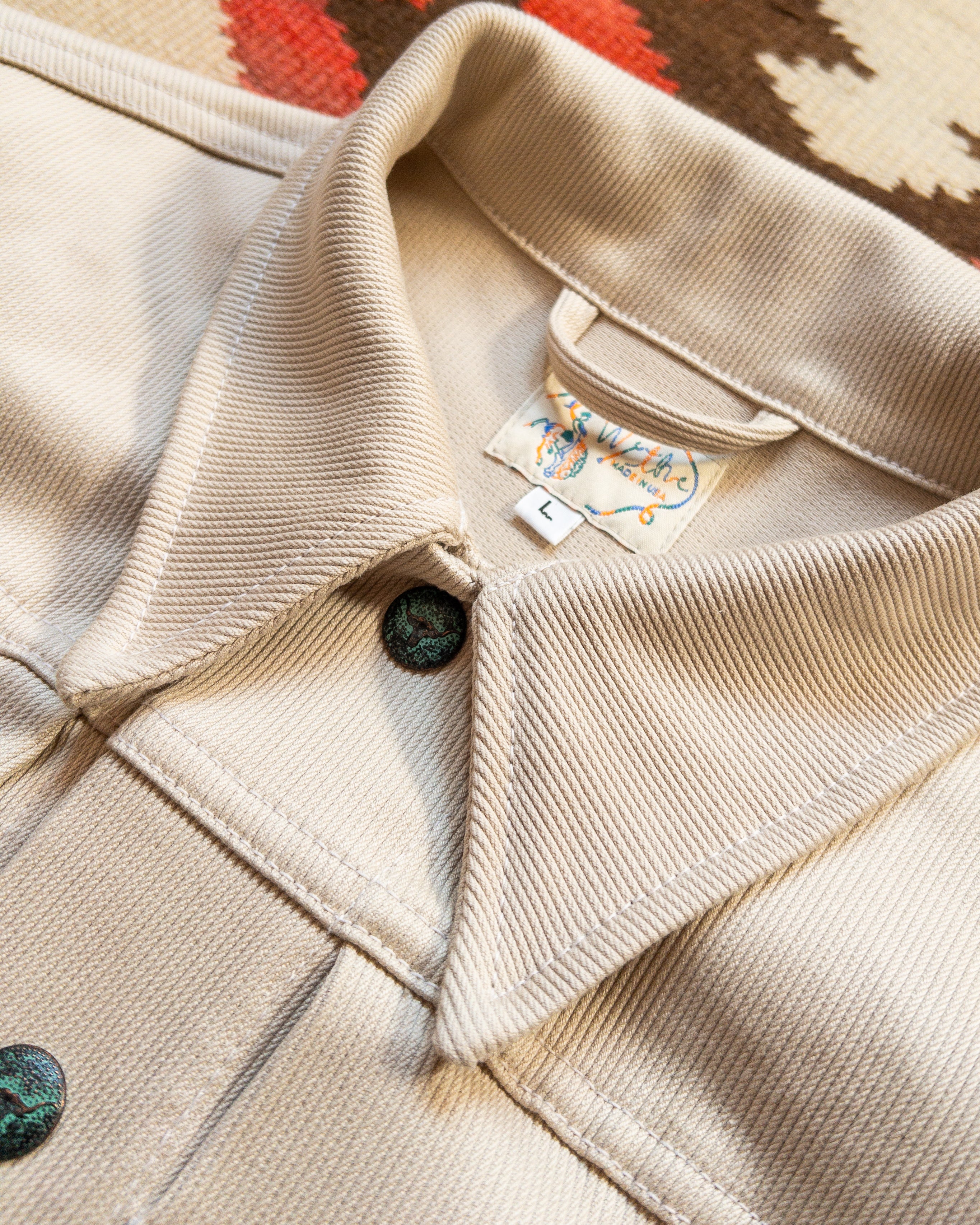 Embroidered Bedford Cord Ranch Jacket - Off White