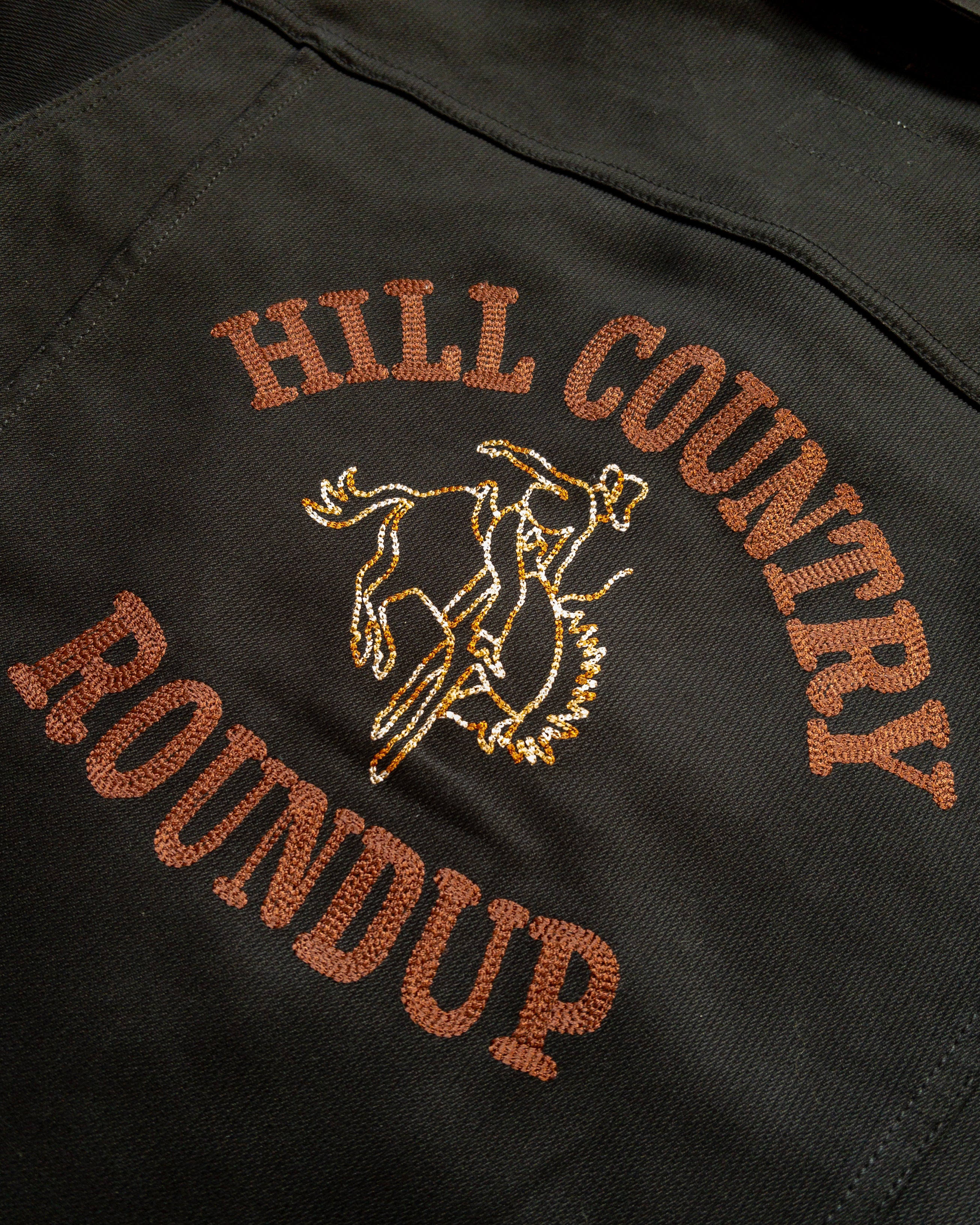 Embroidered Bedford Cord Ranch Jacket - Black