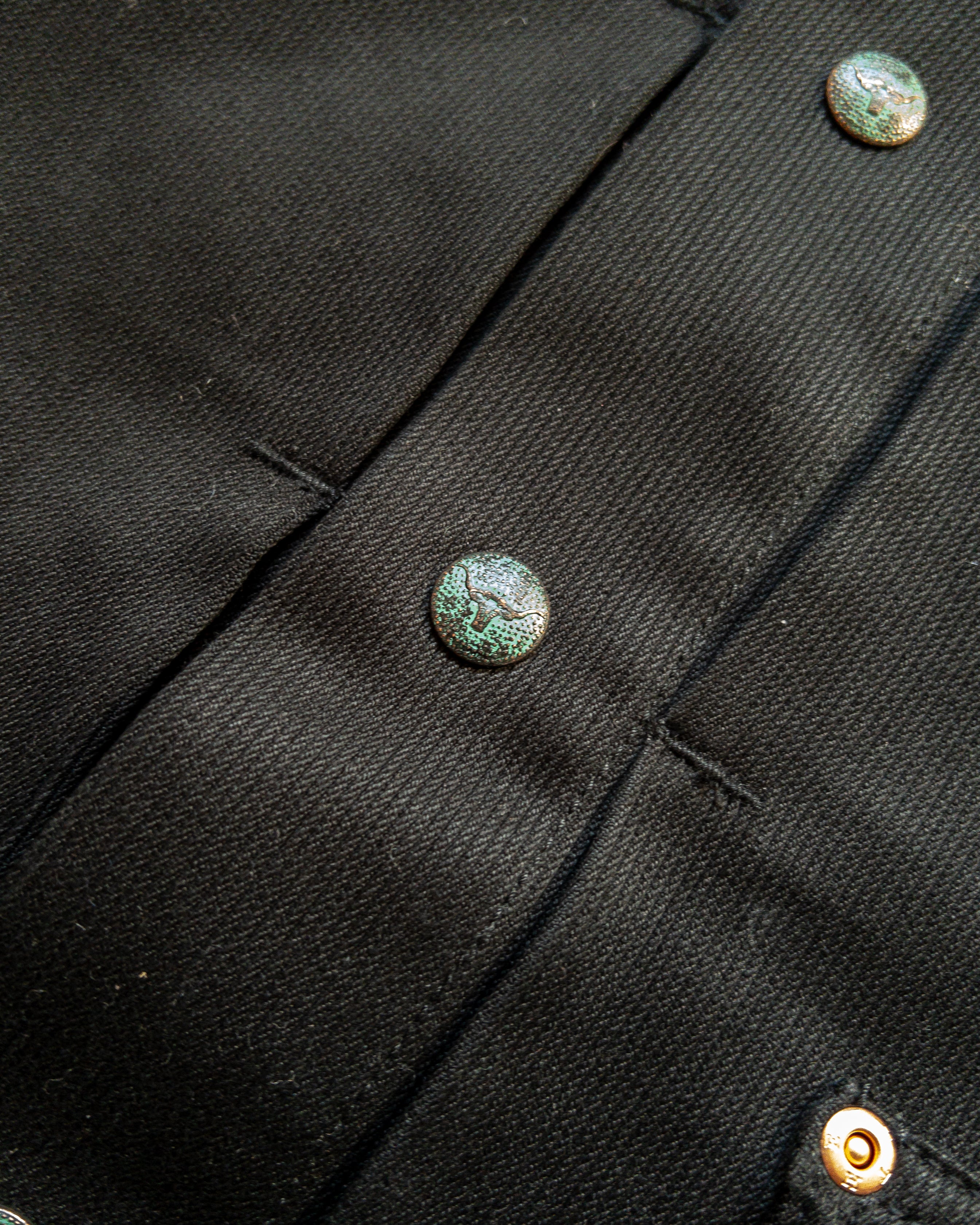 Embroidered Bedford Cord Ranch Jacket - Black