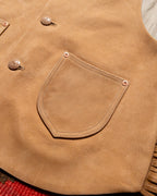 Leather Fringe Vest - Honey