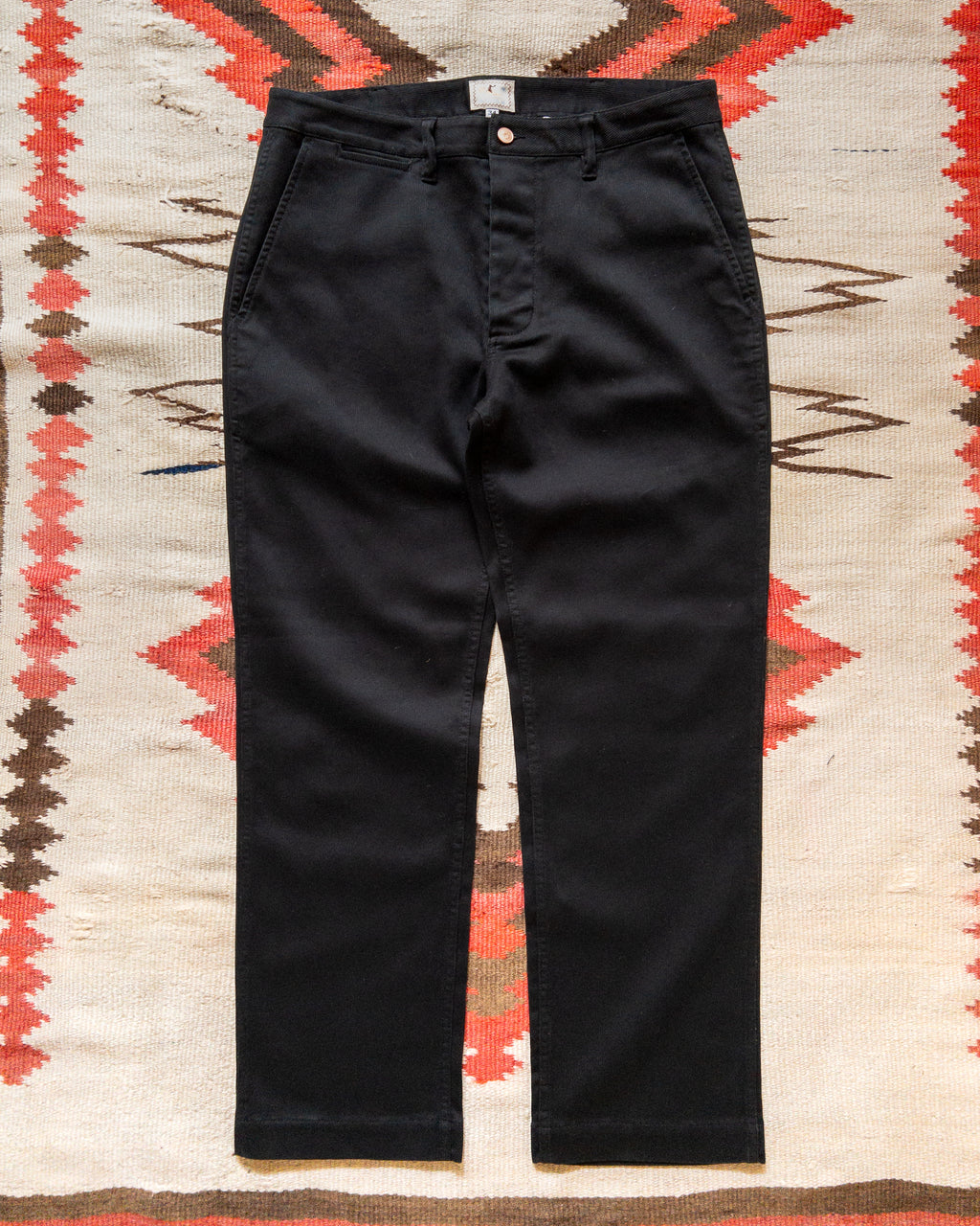 Bedford Cord Flat Front Chino - Black