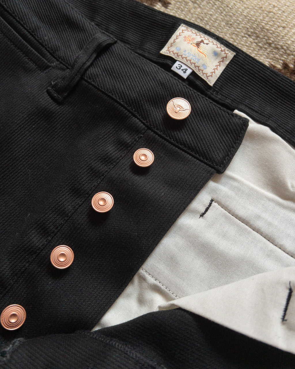 Bedford Cord Flat Front Chino - Black