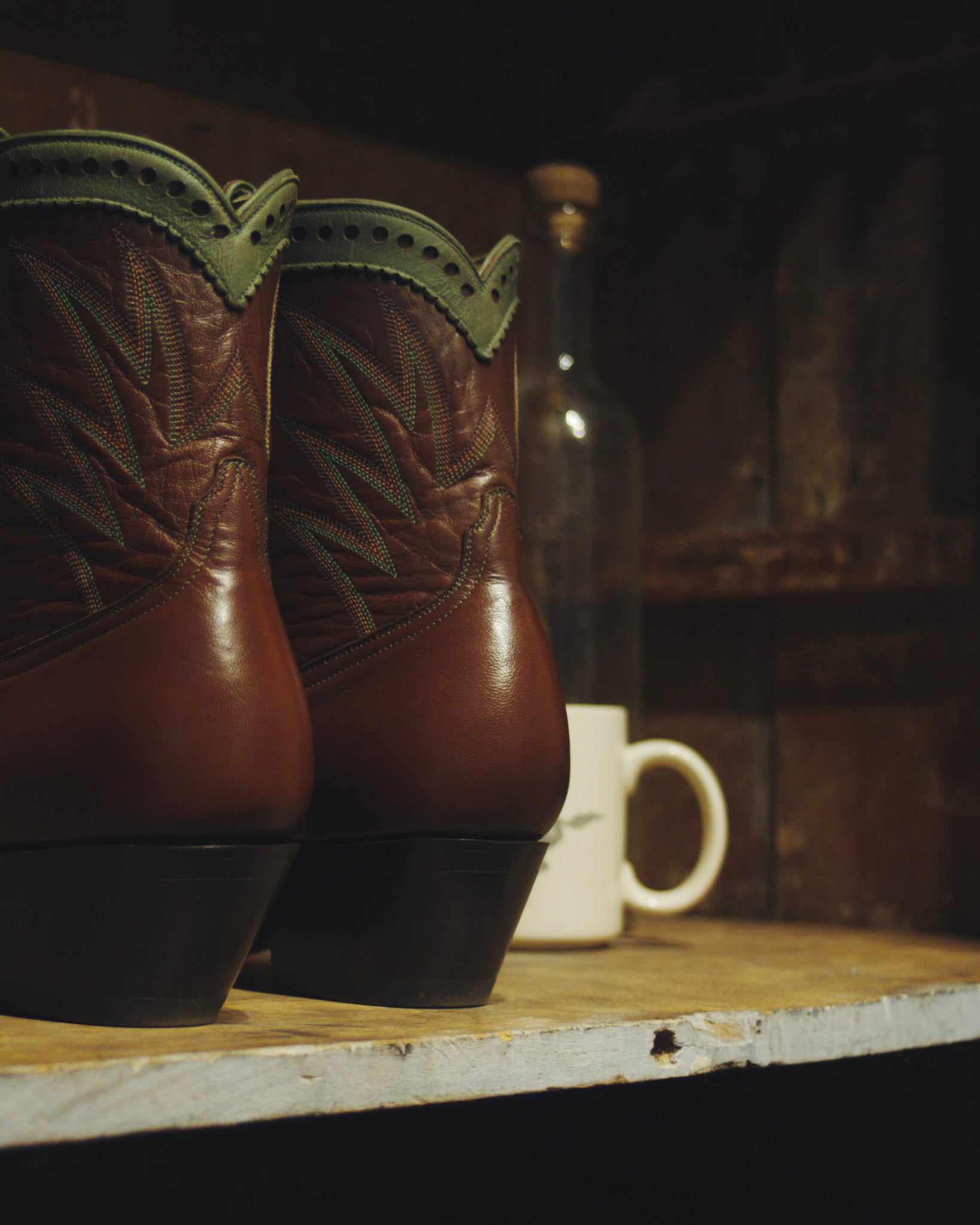 Brown/Sagebrush Calfskin Pee Wee Boots