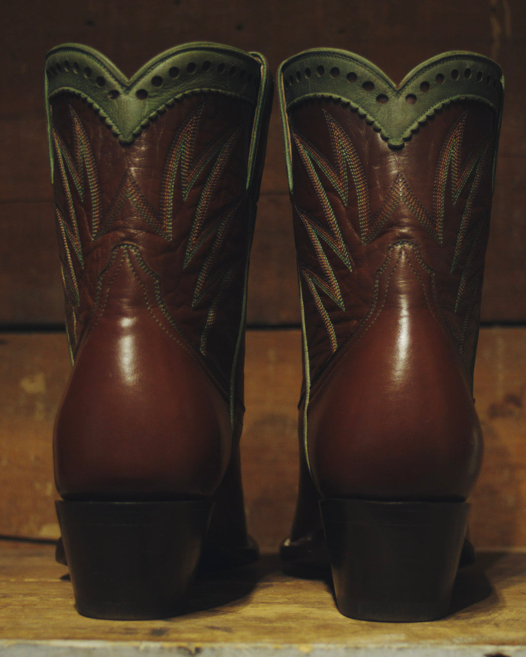 Brown/Sagebrush Calfskin Pee Wee Boots