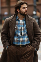 Polo Coat - Grey/Brown Barleycorn Tweed