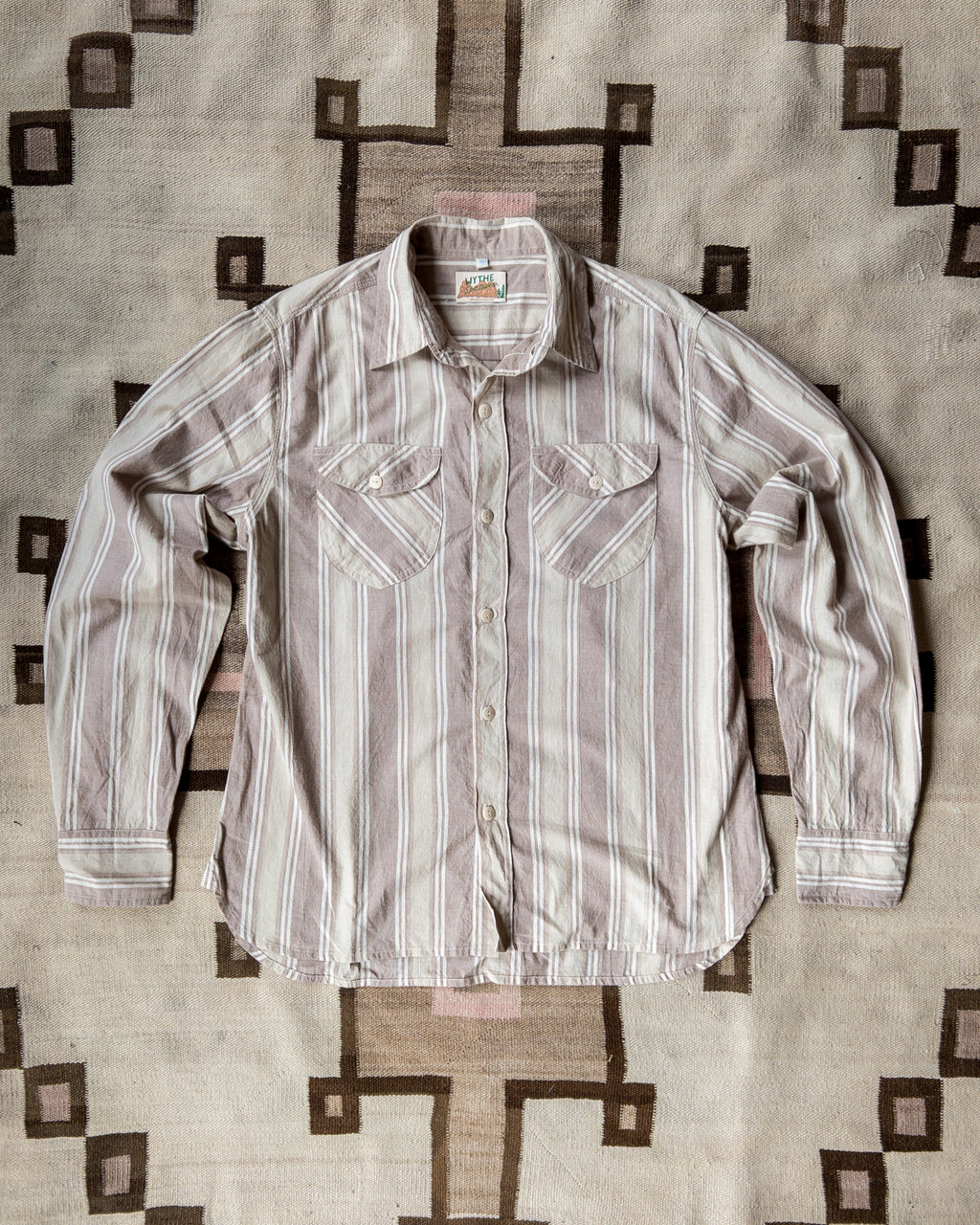 Washed Madras Workshirt - Earthtone Stripe